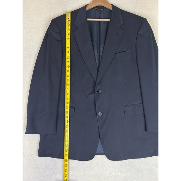 Hart Schaffner Marx Gold Trumpeter Blazer Men's 46R Navy Blue 2 Button Wool - Picture 12 of 16